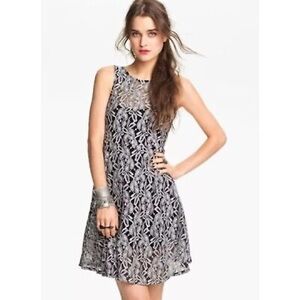 NWT Free People Miles of Lace Dress In Grey
